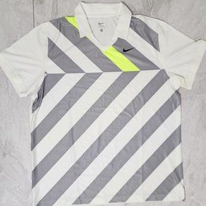 Nike Striped Short Sleeve Tee Men’s White/Gray Size X-Large New